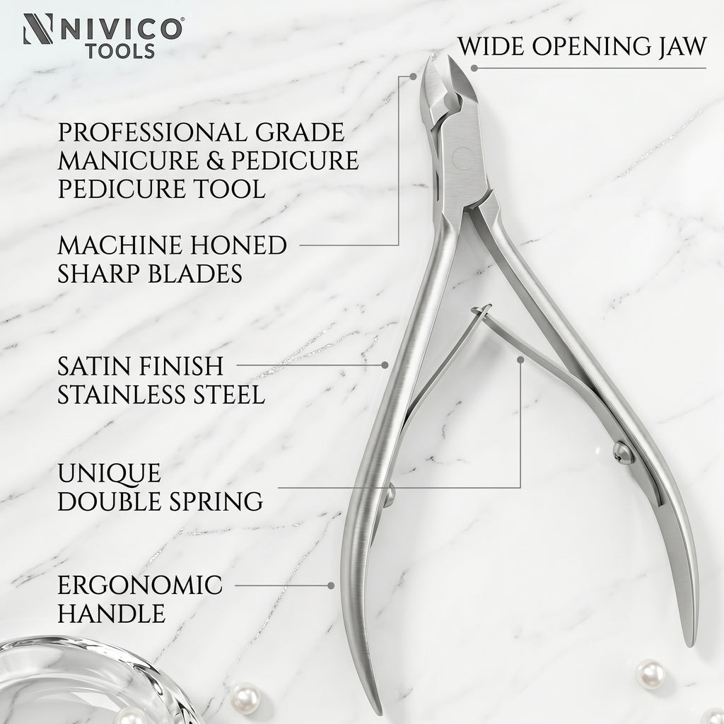 Professional Cuticle Nipper – Cuticle Trimmer - Hangnail Clipper with Double Leaf Wire Spring