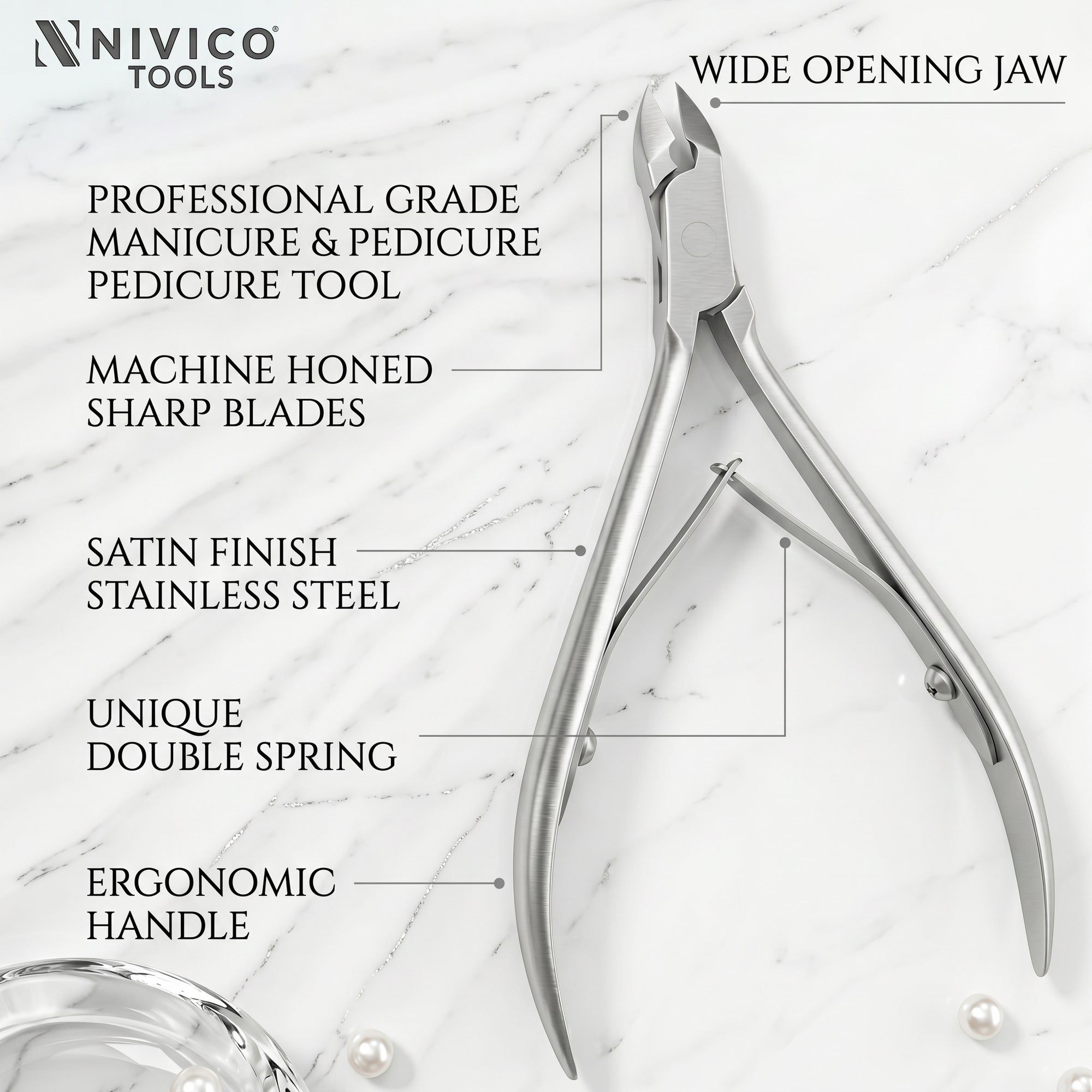 Professional Cuticle Nipper – Cuticle Trimmer - Hangnail Clipper with Double Leaf Wire Spring