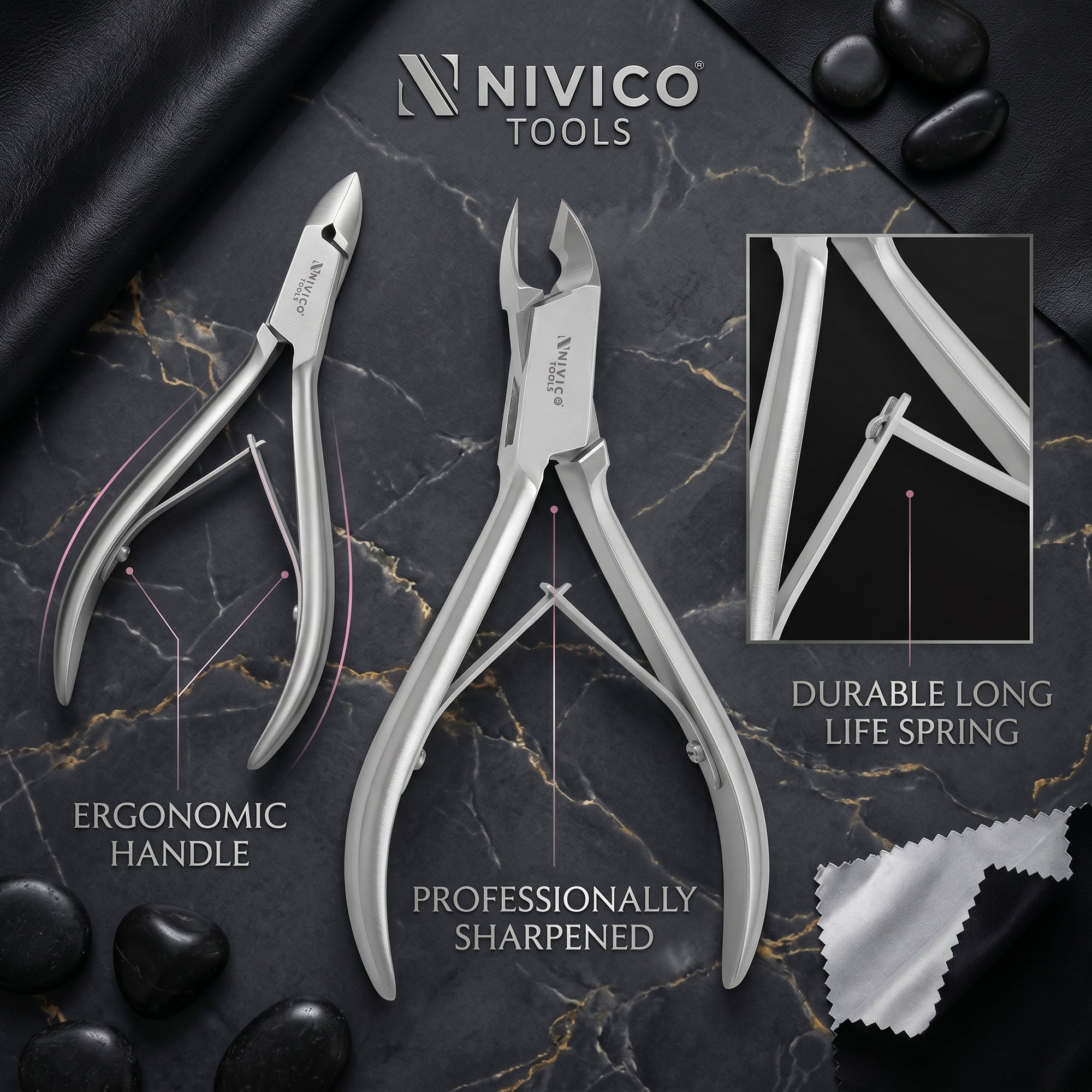 Professional Cuticle Nipper – Cuticle Trimmer - Hangnail Clipper with Double Leaf Wire Spring