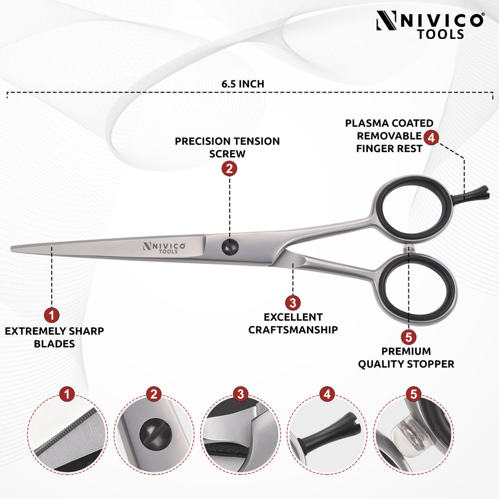 Professional 6.5” Hair Cutting Scissors with Comb