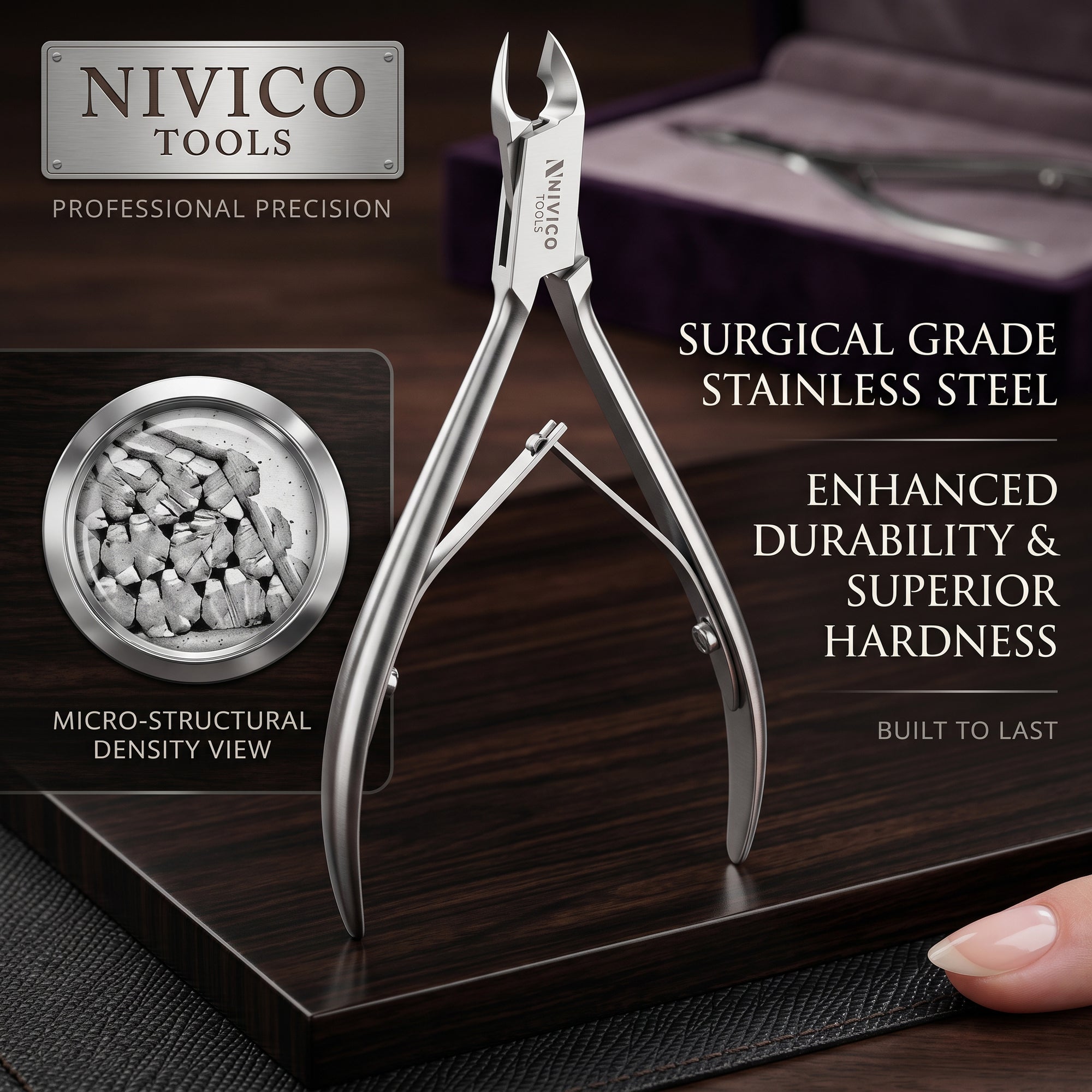 Professional Cuticle Nipper – Cuticle Trimmer - Hangnail Clipper with Double Leaf Wire Spring