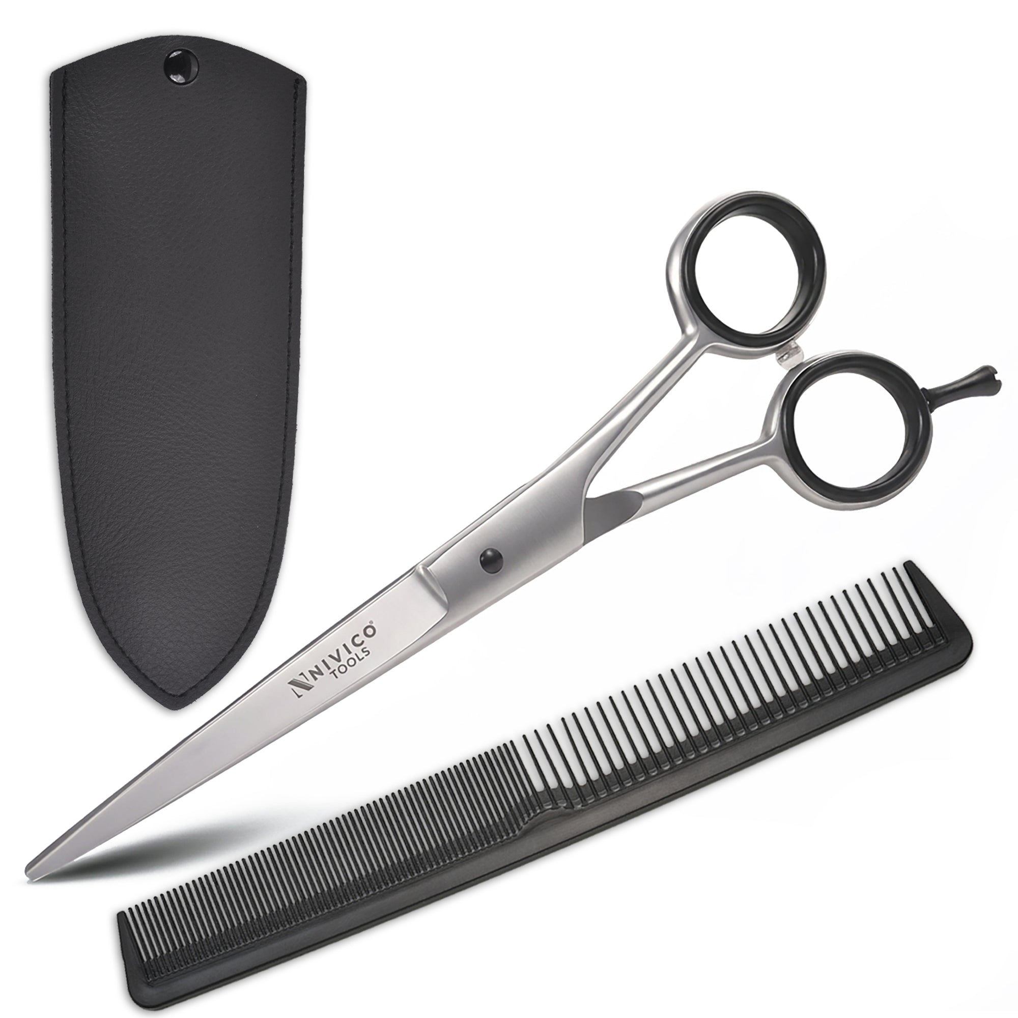 Professional 6.5” Barber Scissors - Hair Cutting Shears with Comb