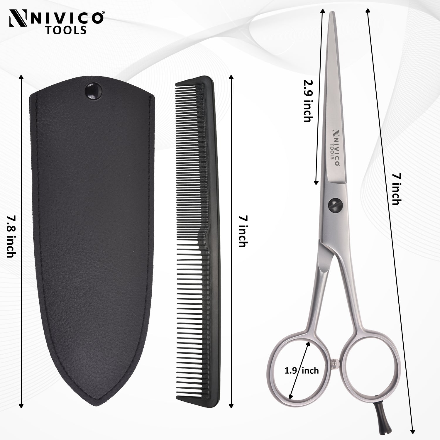 Professional 6.5” Hair Cutting Scissors with Comb
