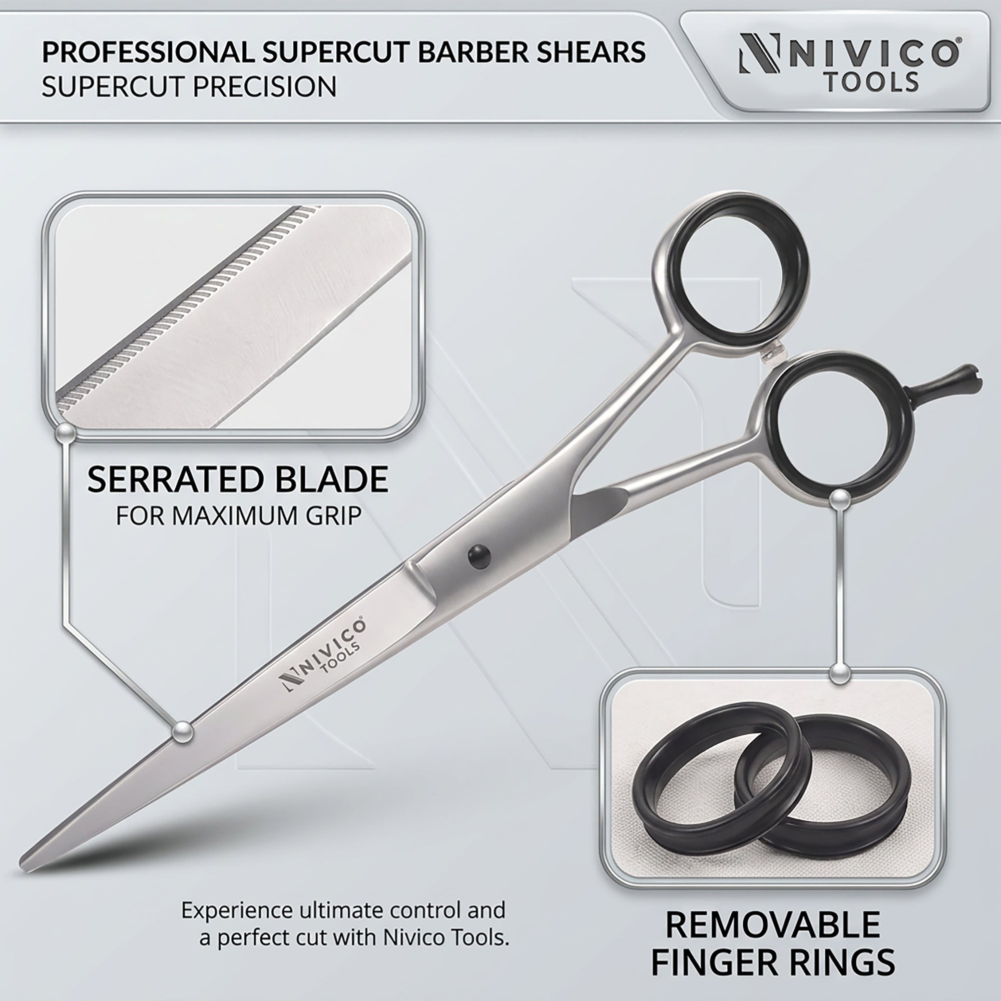 Professional 6.5” Barber Scissors - Hair Cutting Shears with Comb