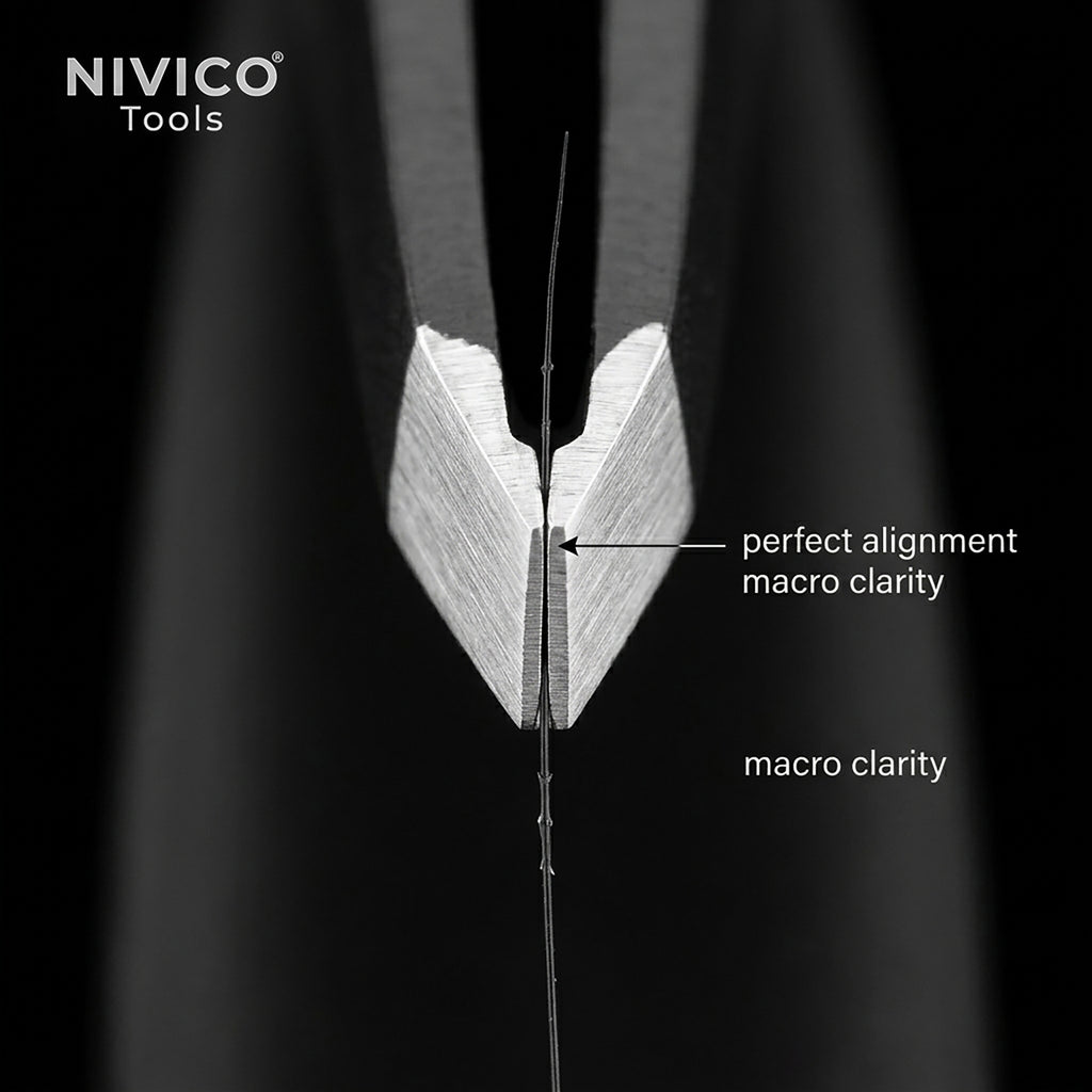 NIVICO Black Tweezers Set with Leather Pouch