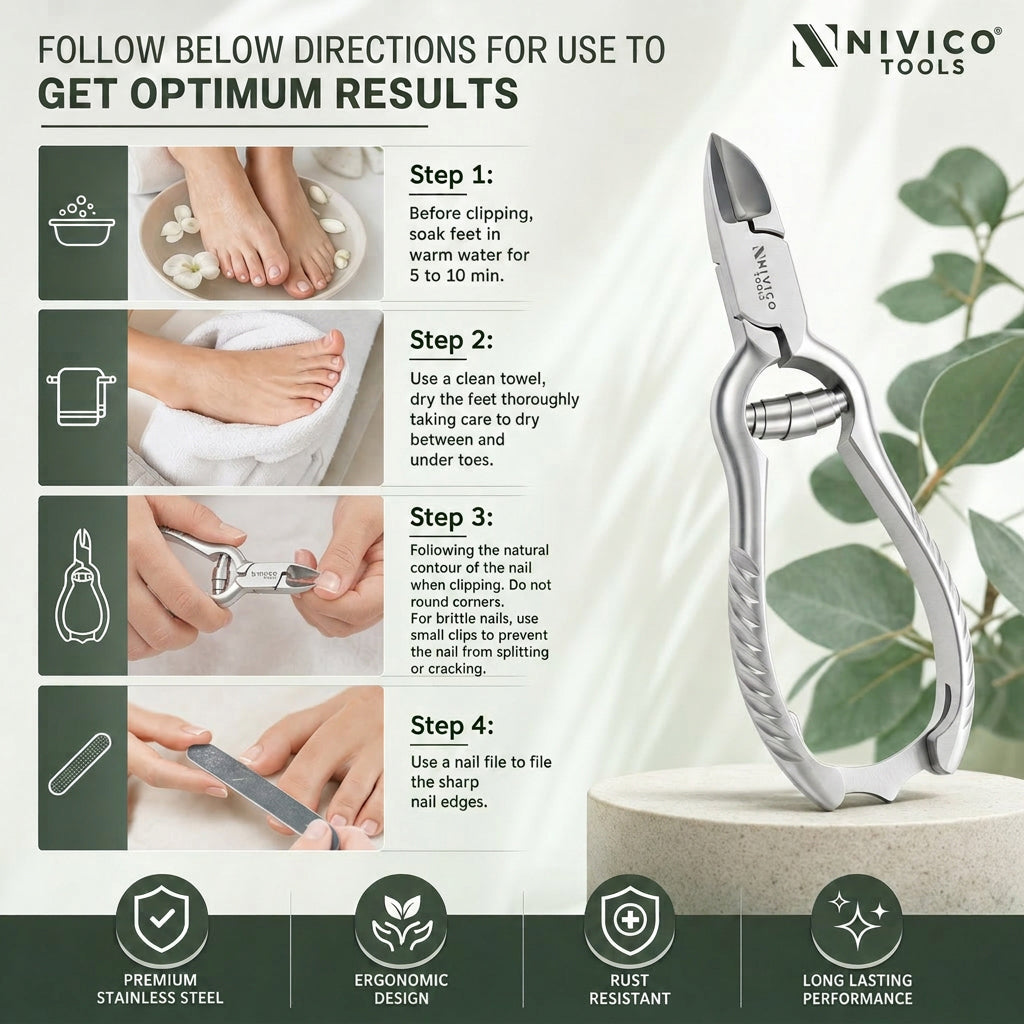 Professional Toenail Cutter – Heavy Duty Podiatry Clippers for Thick & Hard Nails