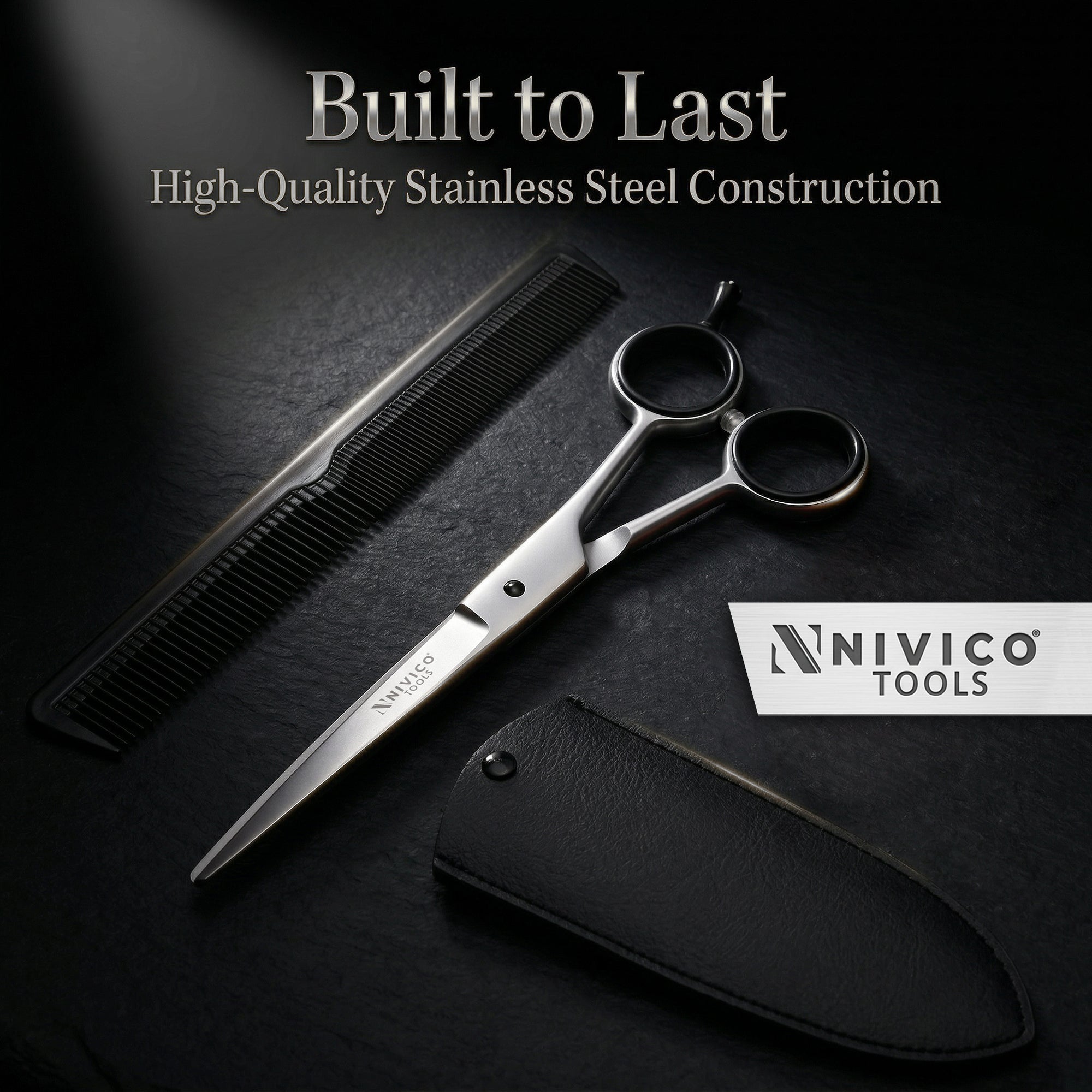 Professional 6.5” Barber Scissors - Hair Cutting Shears with Comb