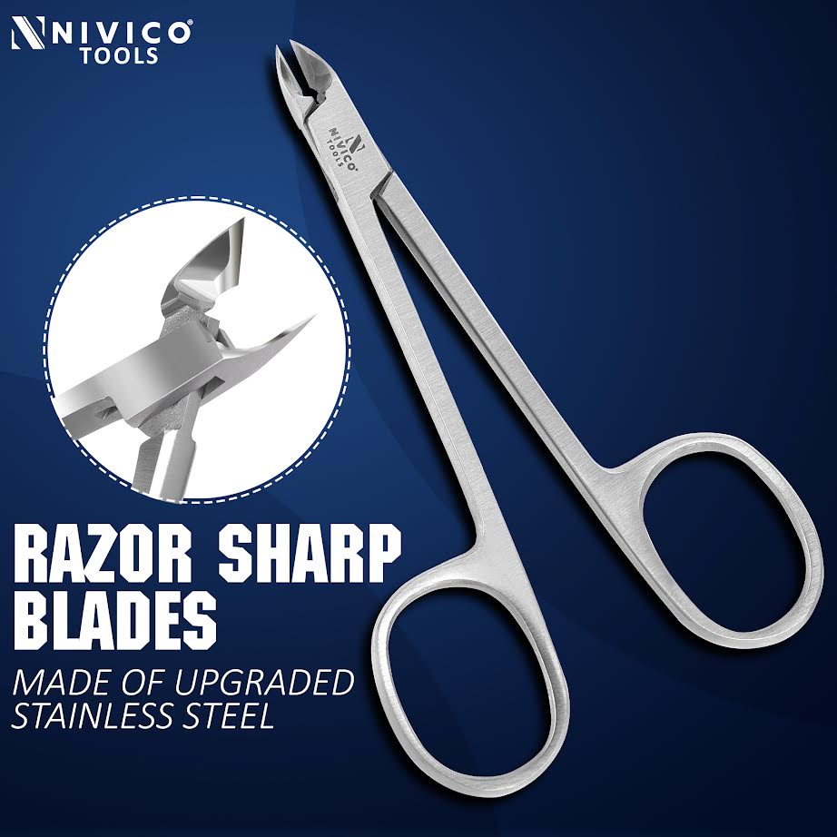 NIVICO Cuticle Nipper with Rings, 10cm, 5mm Tip, Cuticle Trimmer