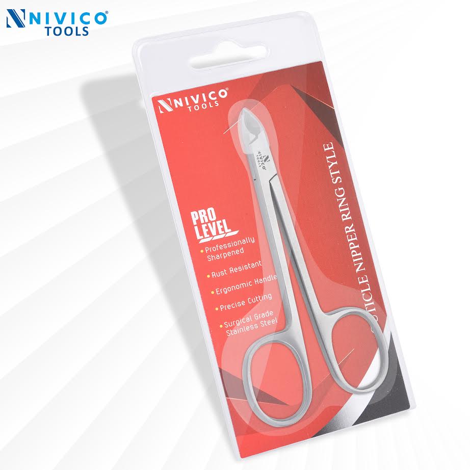 NIVICO Cuticle Nipper with Rings, 10cm, 5mm Tip, Cuticle Trimmer