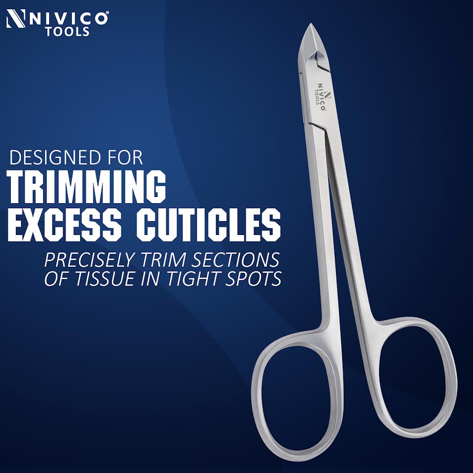 NIVICO Cuticle Nipper with Rings, 10cm, 5mm Tip, Cuticle Trimmer