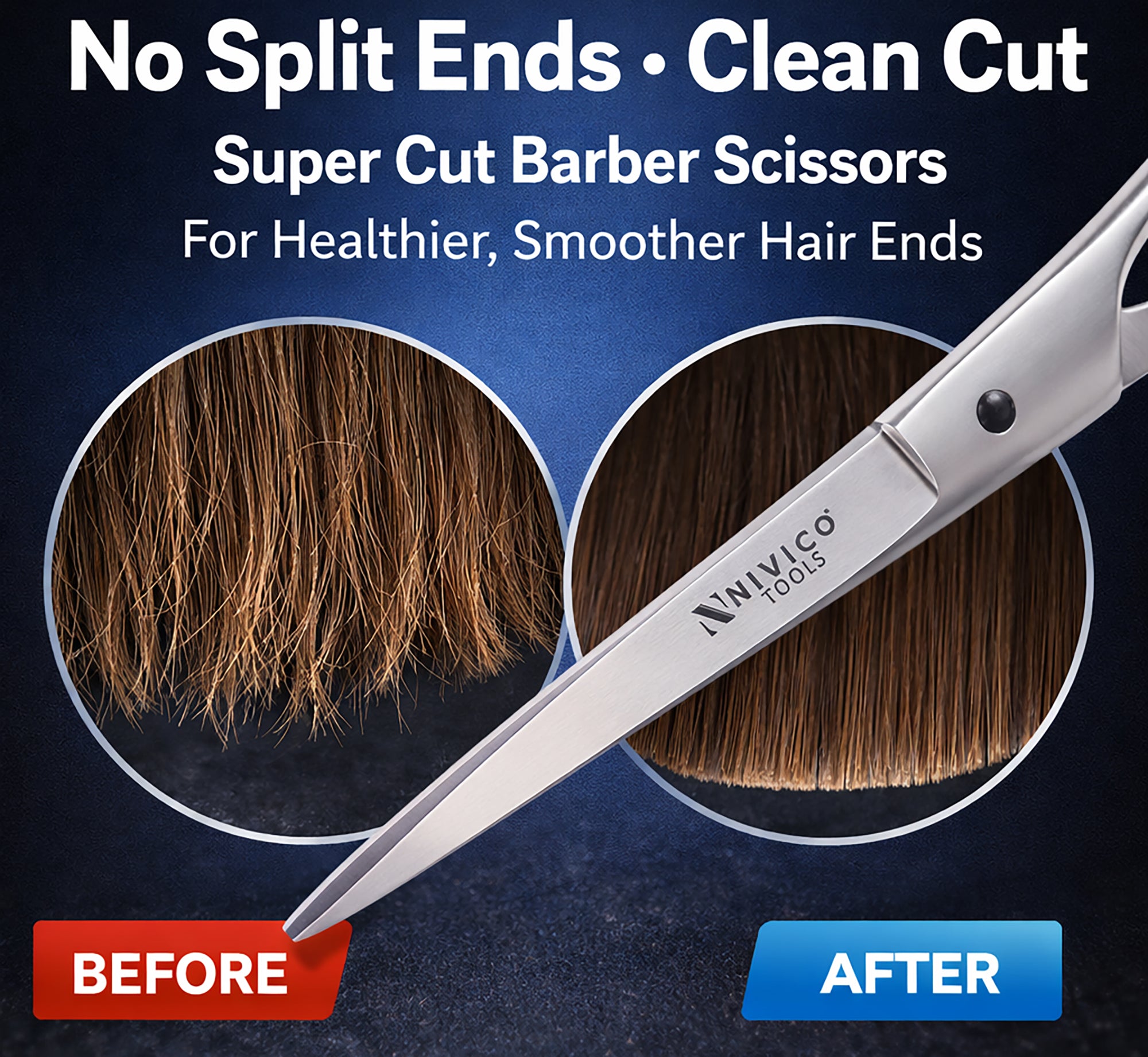 Professional 6.5” Barber Scissors - Hair Cutting Shears with Comb