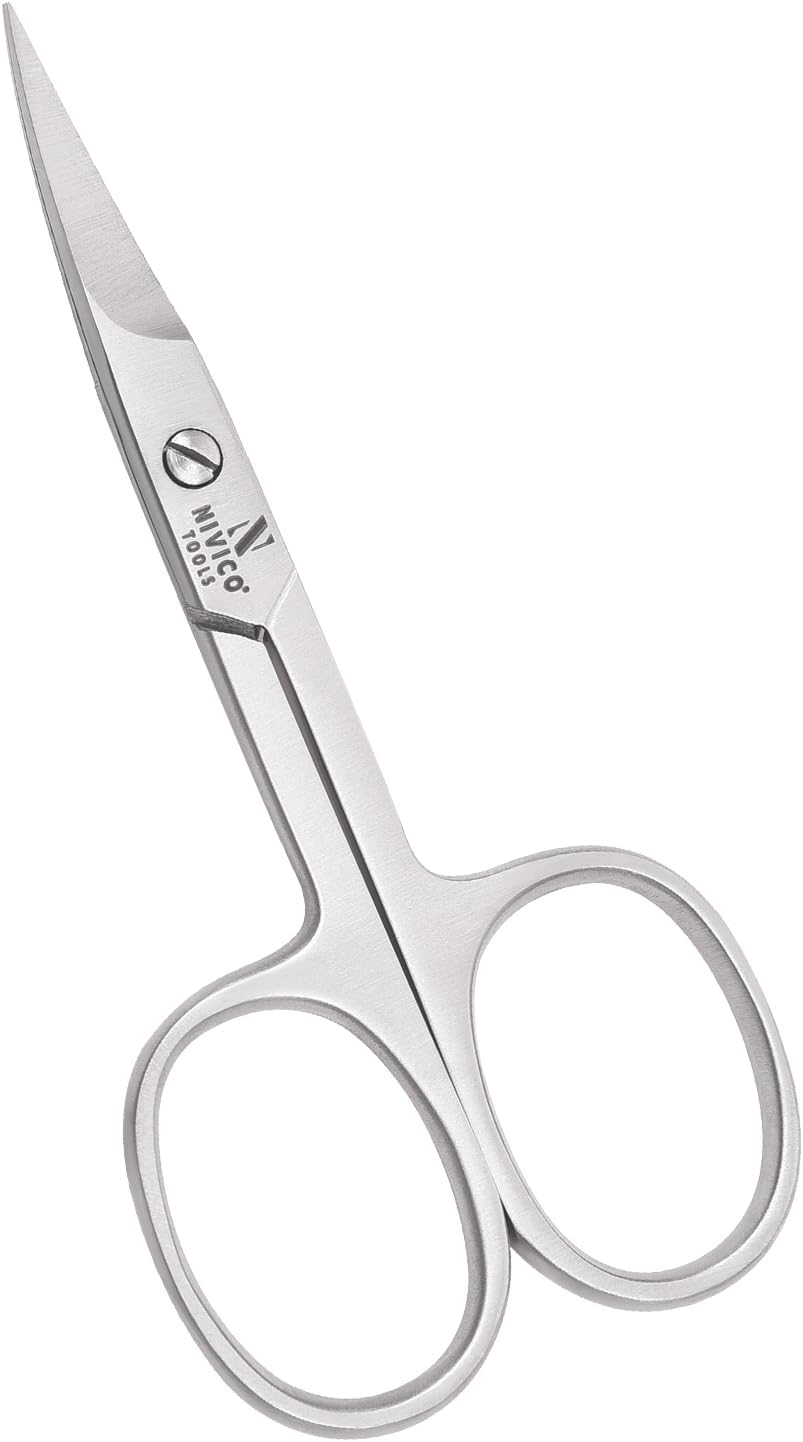 NIVICO Nail Scissors 9cm, Curved Shape Scissor with adjustable screw