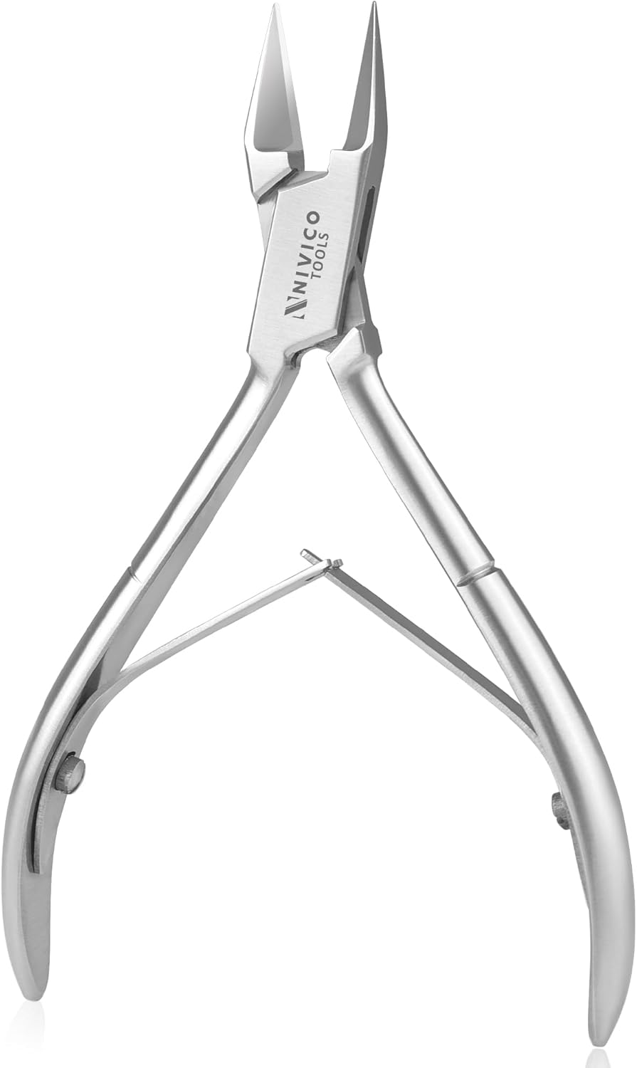 NIVICO Nail Cutter Corner Nipper Ingrown Toenail Trimmer 5" - 13cm Double Leaf Wire Spring, Podiatry Stainless Steel Nail Nippers