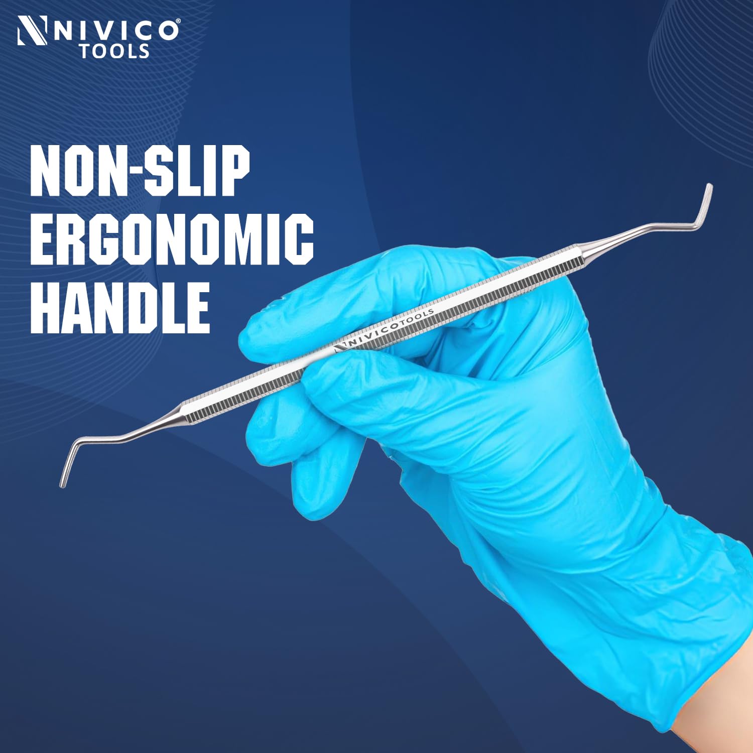 NIVICO Flat Handle Nail Pusher And Cuticle Pusher Tool
