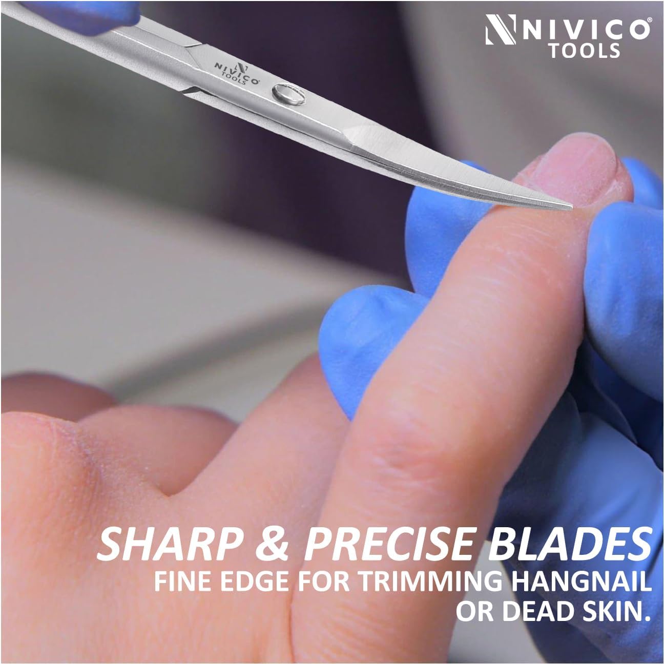 NIVICO Cuticle Scissors, Multi-Purpose Stainless Steel Cuticle Scissors for Grooming