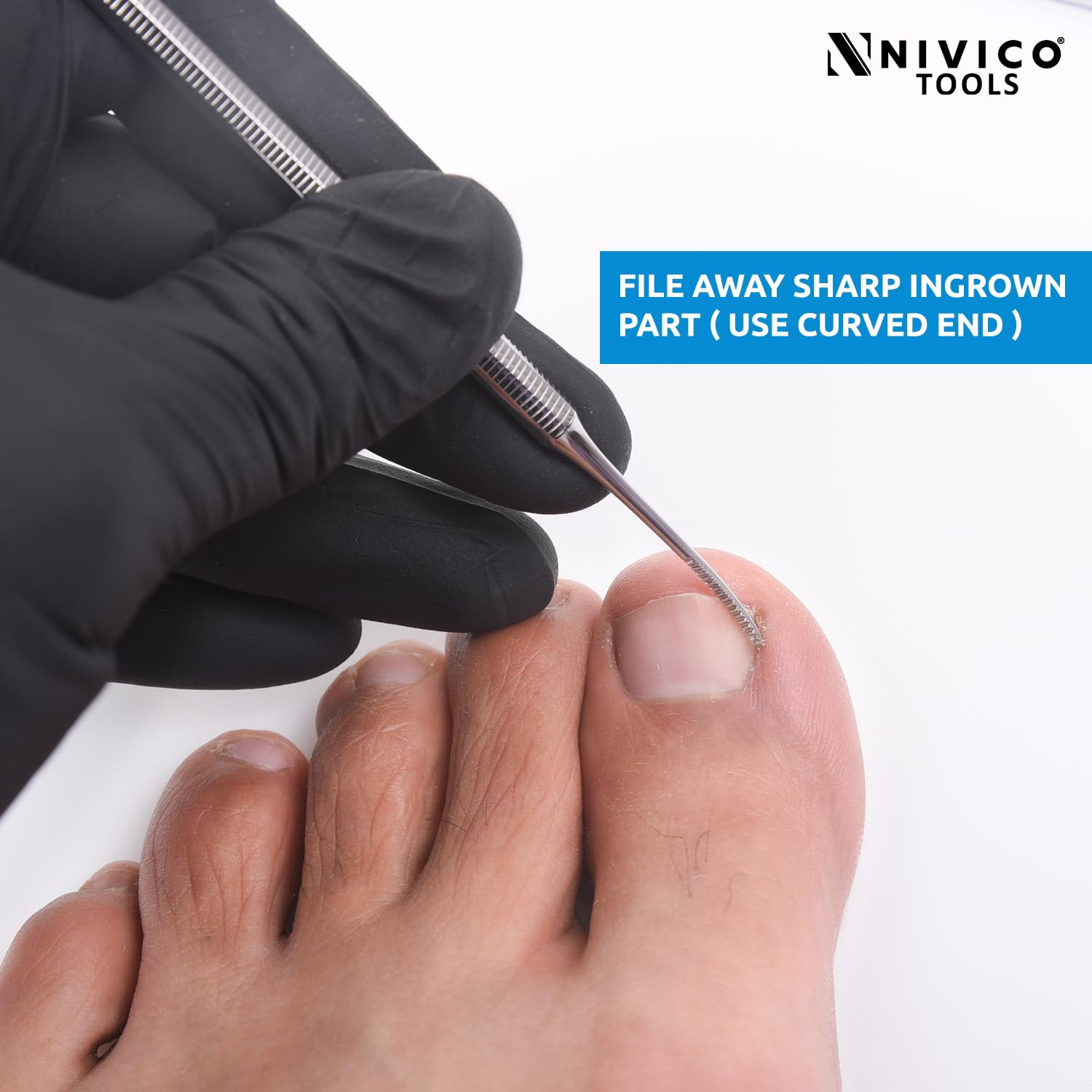 NIVICO Corner File Nail Pusher And Cuticle Pusher Tool