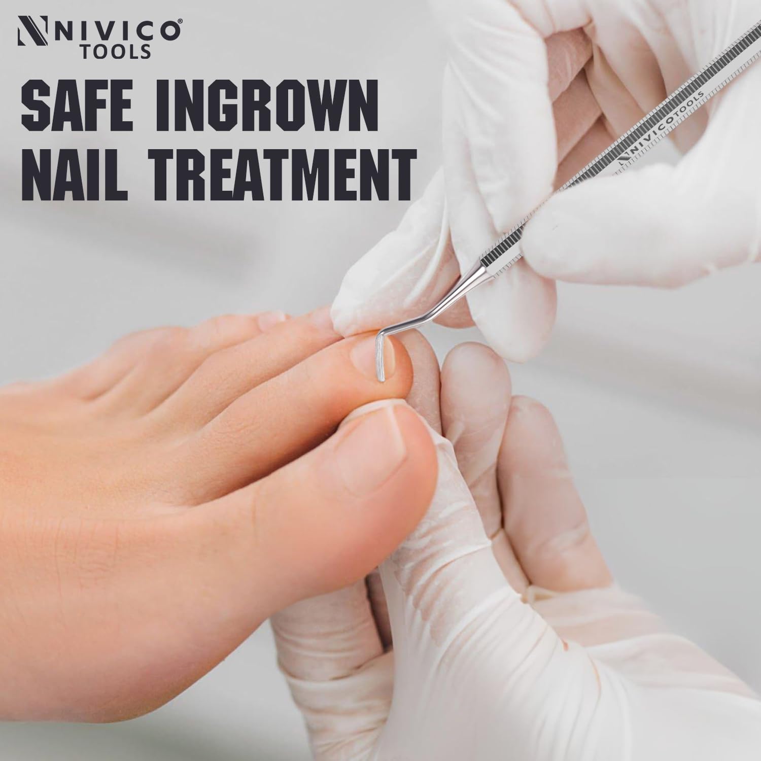 NIVICO Flat Handle Nail Pusher And Cuticle Pusher Tool
