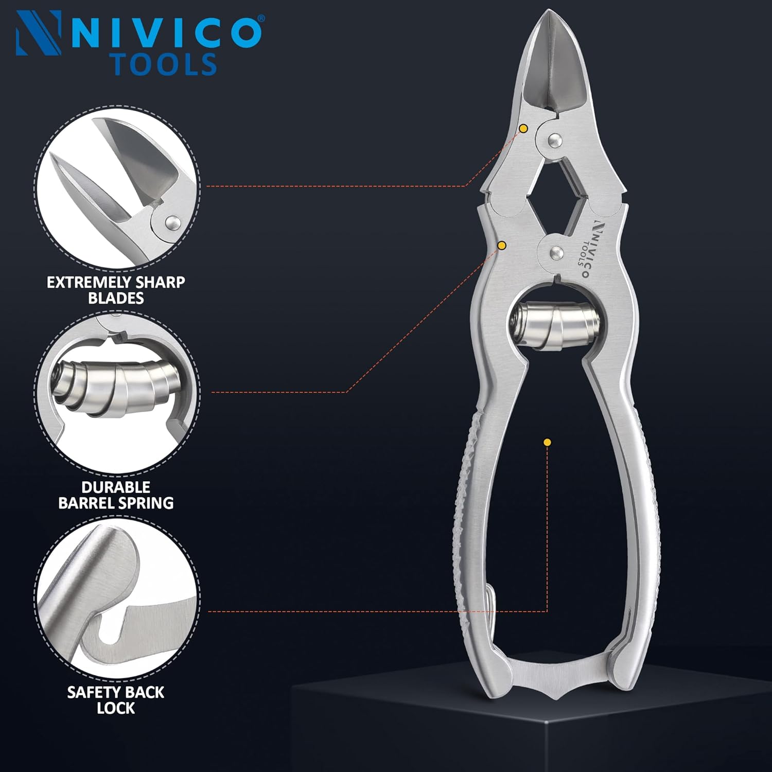 NIVICO Heavy Duty Toe Nail Clippers for Thick Nails