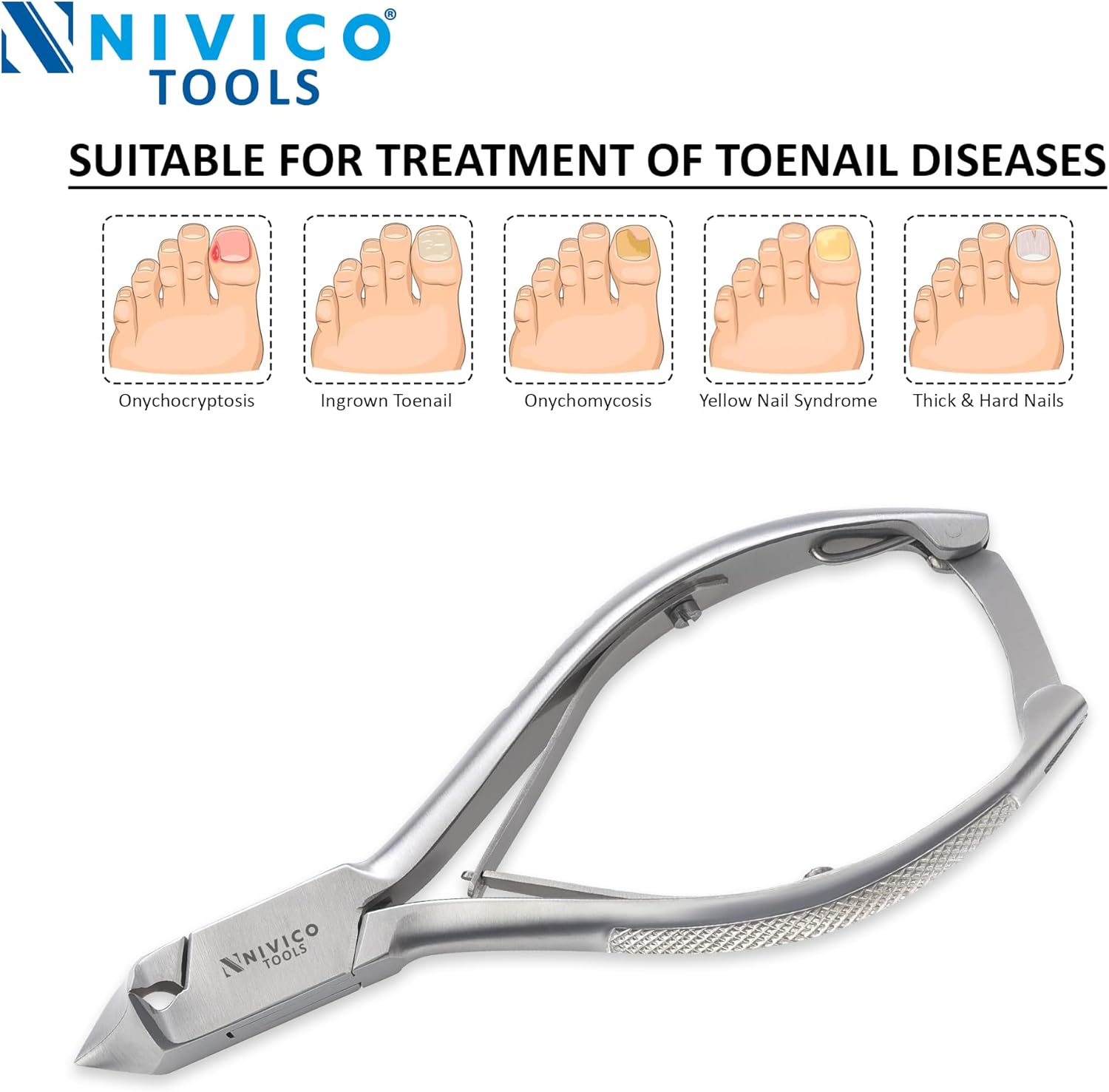 NIVICO Moon Shaped Nail Cutter Printed Handle with Back Lock