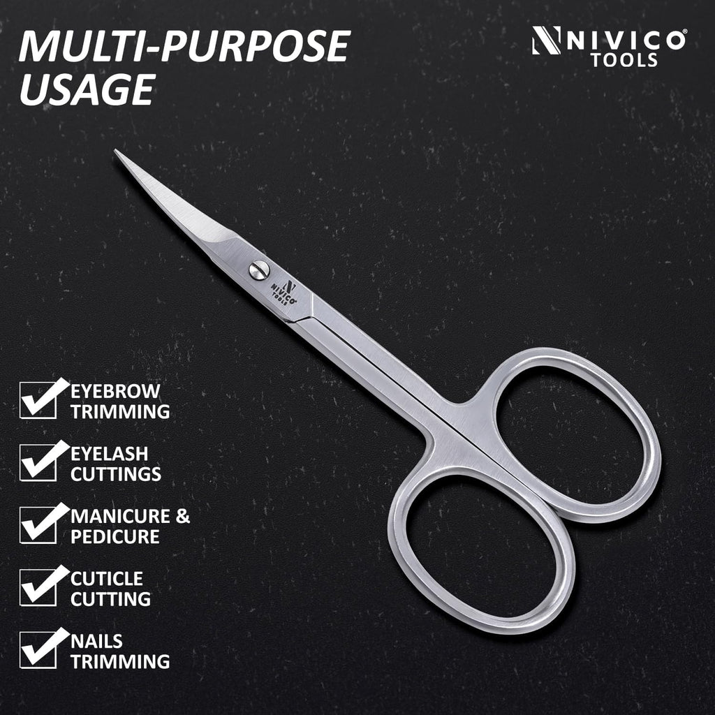 NIVICO Cuticle Scissors, Multi-Purpose Stainless Steel Cuticle Scissors for Grooming