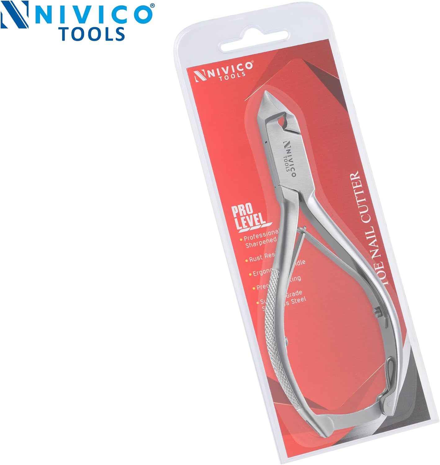 NIVICO Moon Shaped Nail Cutter Printed Handle with Back Lock