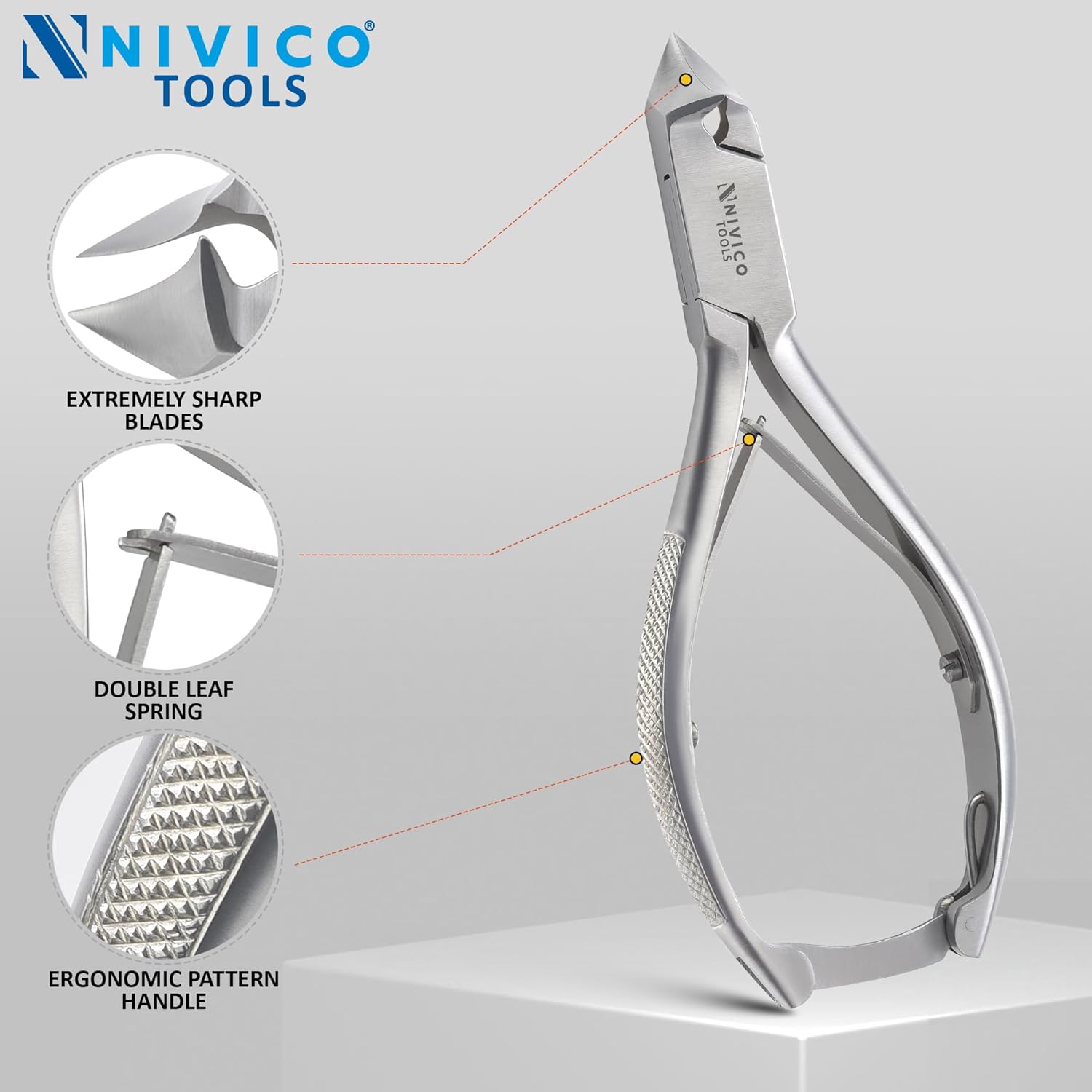 NIVICO Moon Shaped Nail Cutter Printed Handle with Back Lock