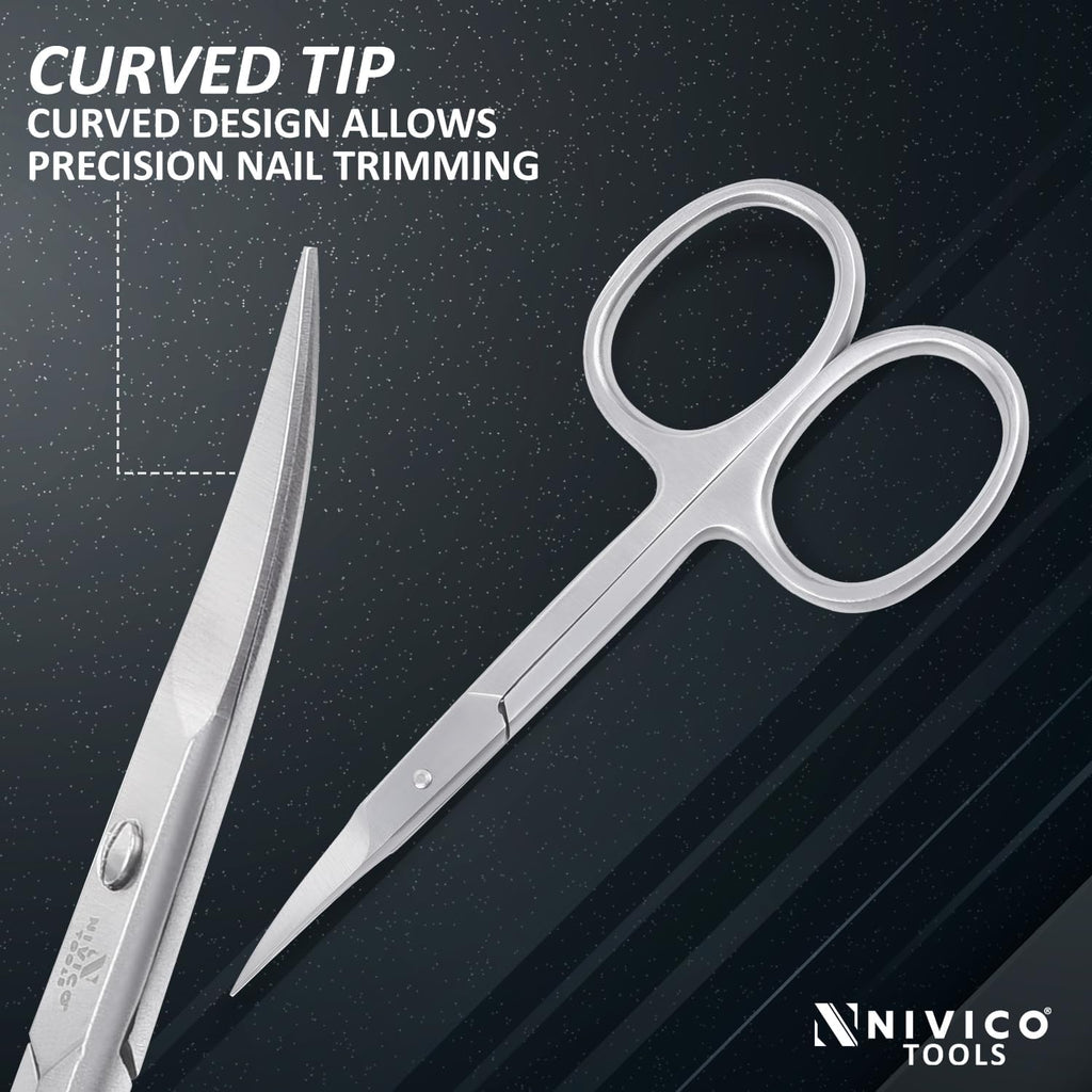 NIVICO Cuticle Scissors, Multi-Purpose Stainless Steel Cuticle Scissors for Grooming