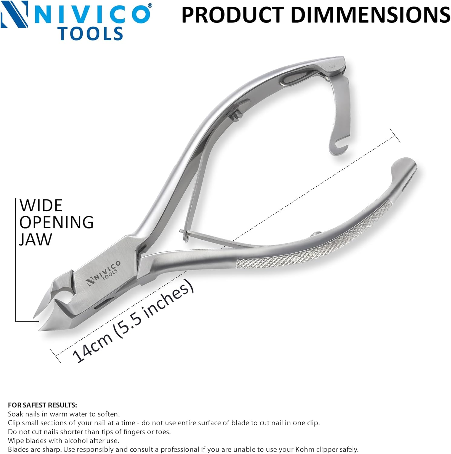 NIVICO Moon Shaped Nail Cutter Printed Handle with Back Lock
