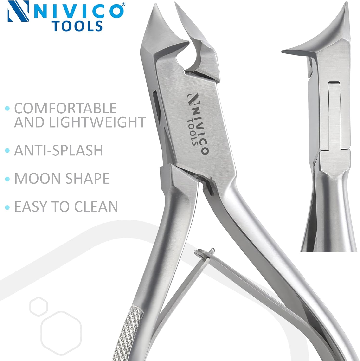 NIVICO Moon Shaped Nail Cutter Printed Handle with Back Lock