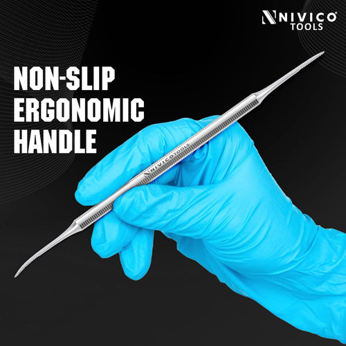 NIVICO Corner File Nail Pusher And Cuticle Pusher Tool