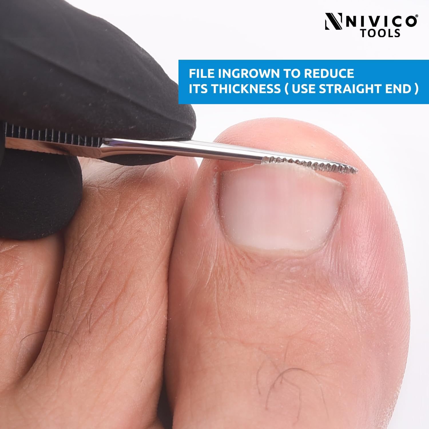 NIVICO Corner File Nail Pusher And Cuticle Pusher Tool