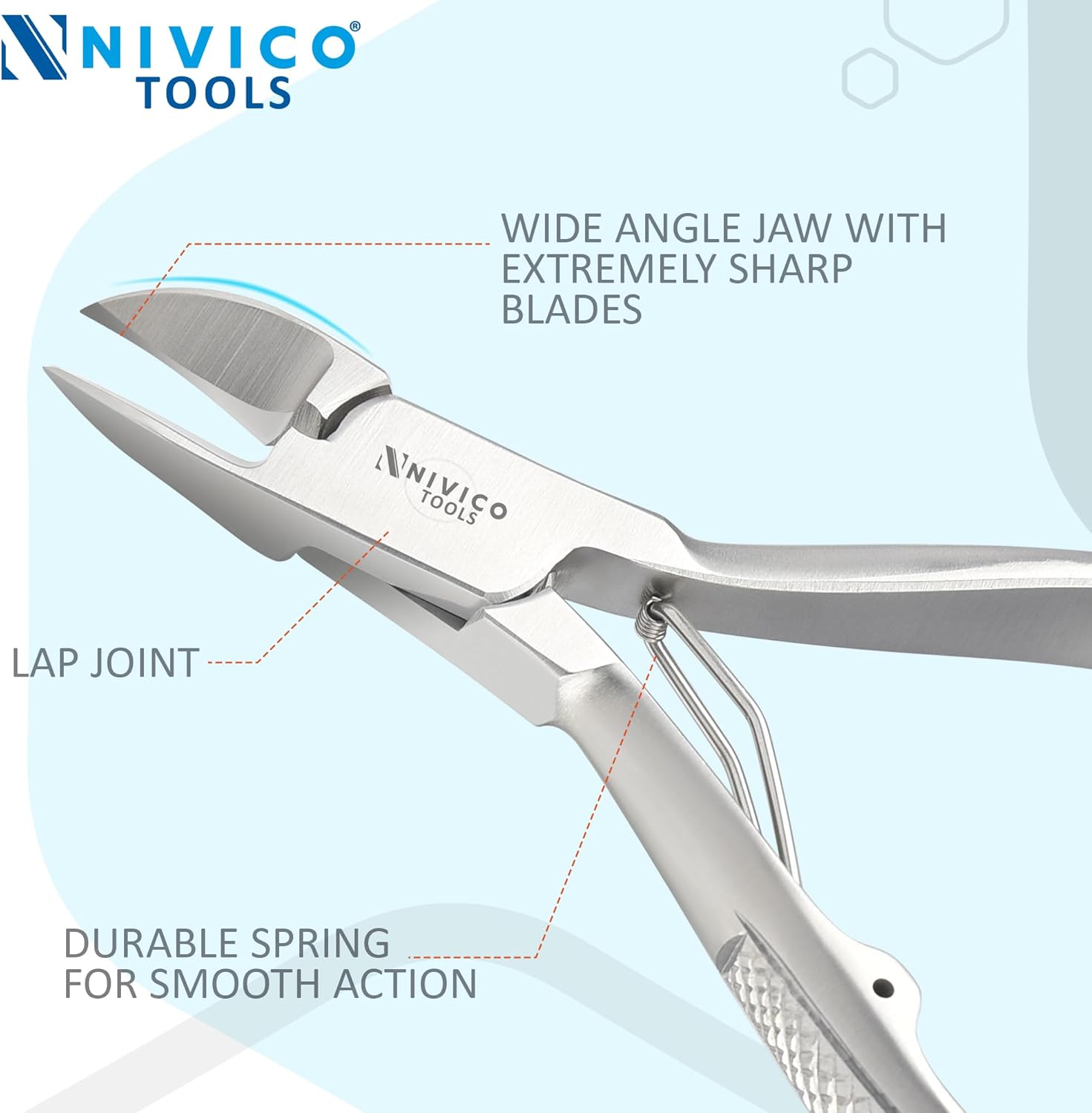 NIVICO Nail Cutter 4" - 10cm, Single Leaf Wire Spring