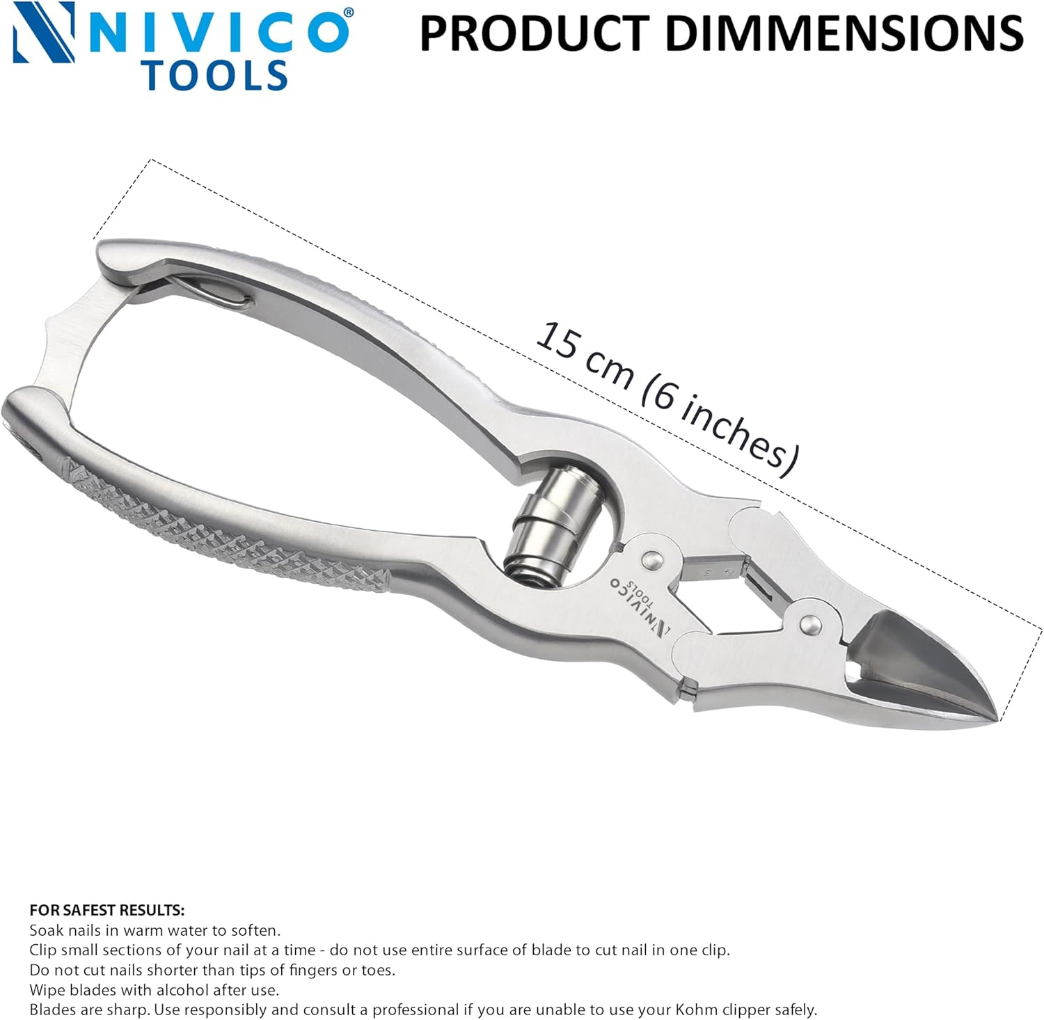 NIVICO Heavy Duty Toe Nail Clippers for Thick Nails