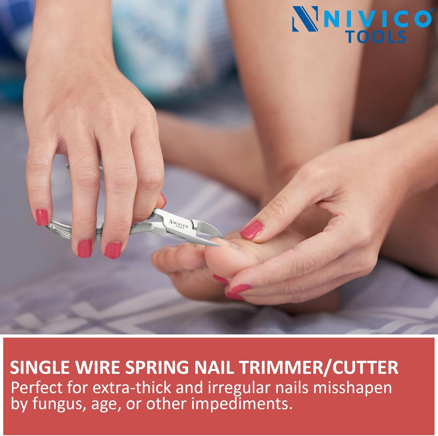 NIVICO Nail Cutter 4" - 10cm, Single Leaf Wire Spring