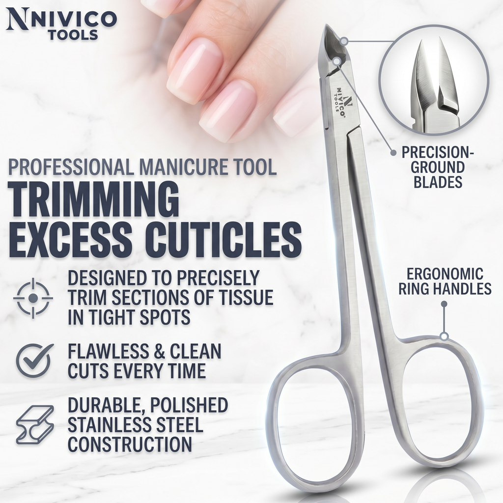 Premium Cuticle Nipper with Ring Handle – Cuticle Trimmer - Hangnail Clipper – Scissor-Style