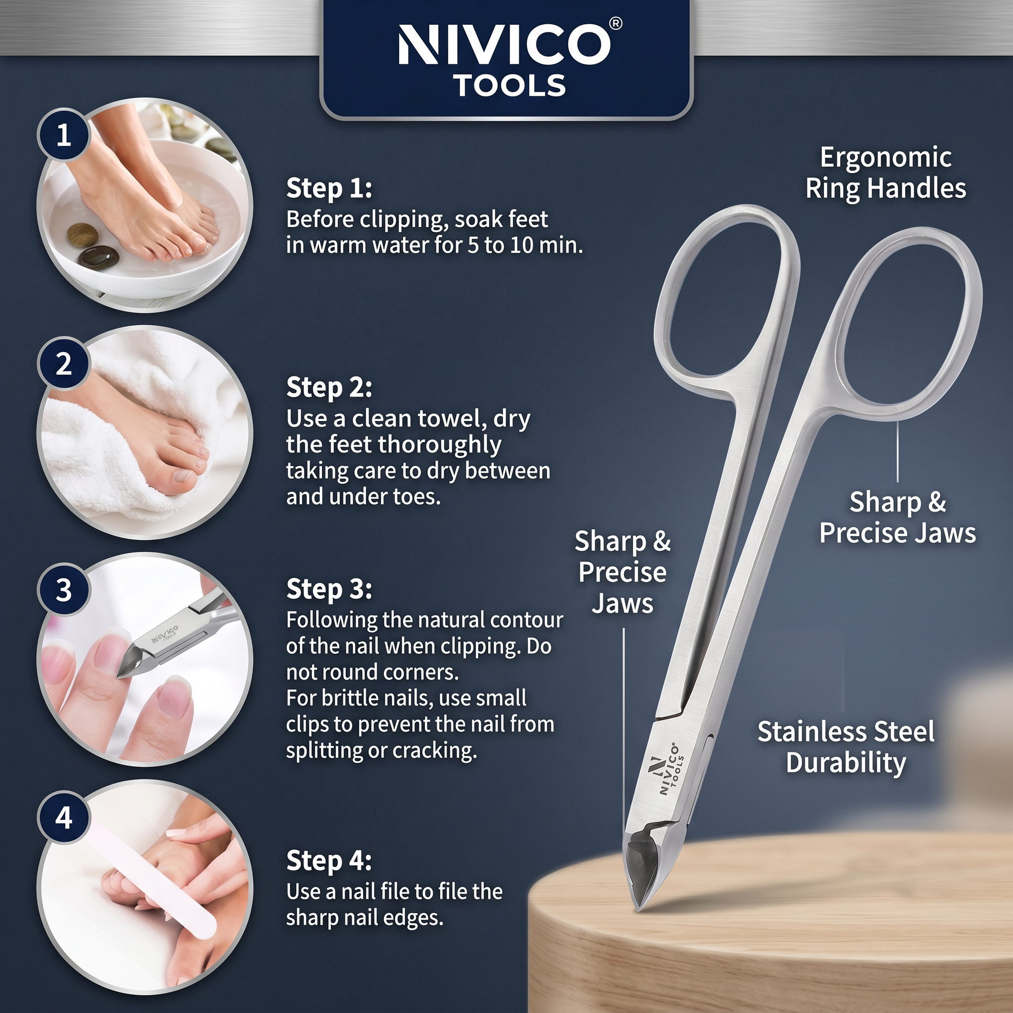 Premium Cuticle Nipper with Ring Handle – Cuticle Trimmer - Hangnail Clipper – Scissor-Style