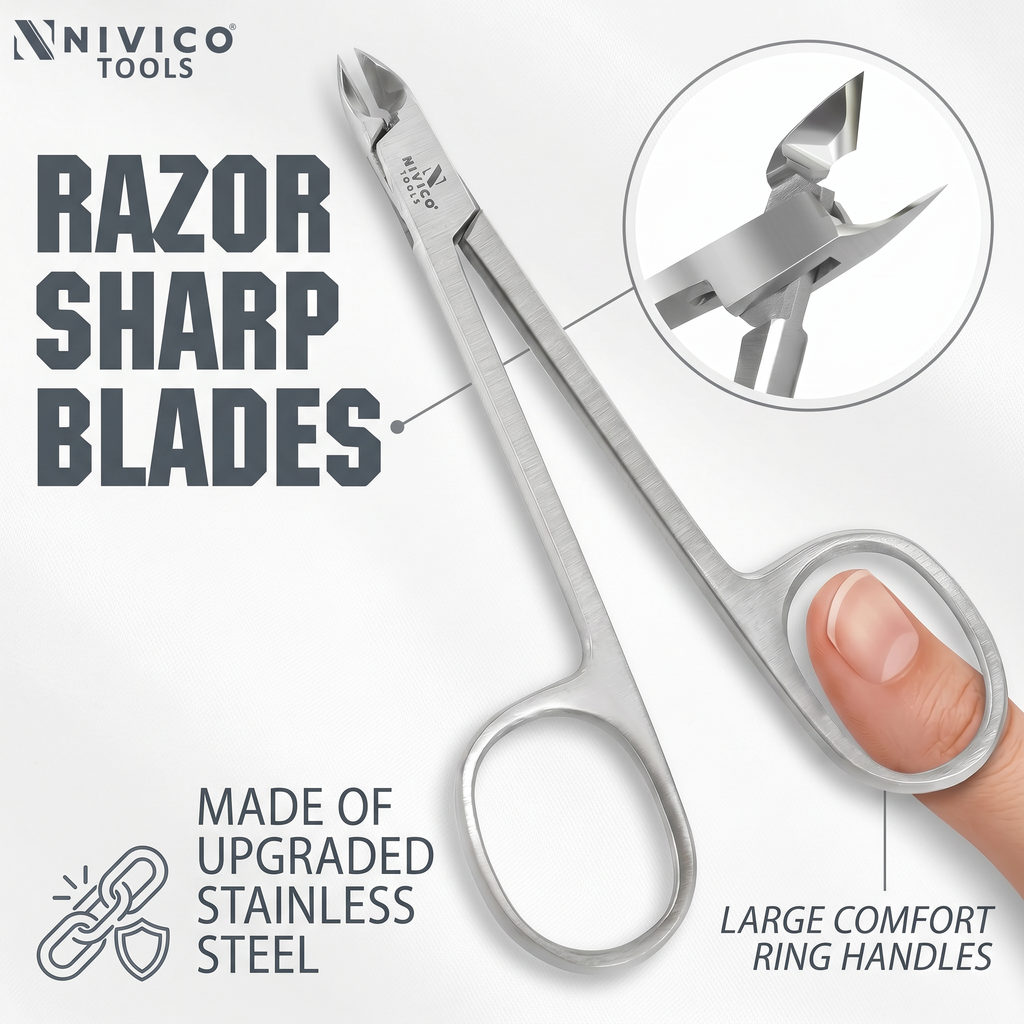 Premium Cuticle Nipper with Ring Handle – Cuticle Trimmer - Hangnail Clipper – Scissor-Style