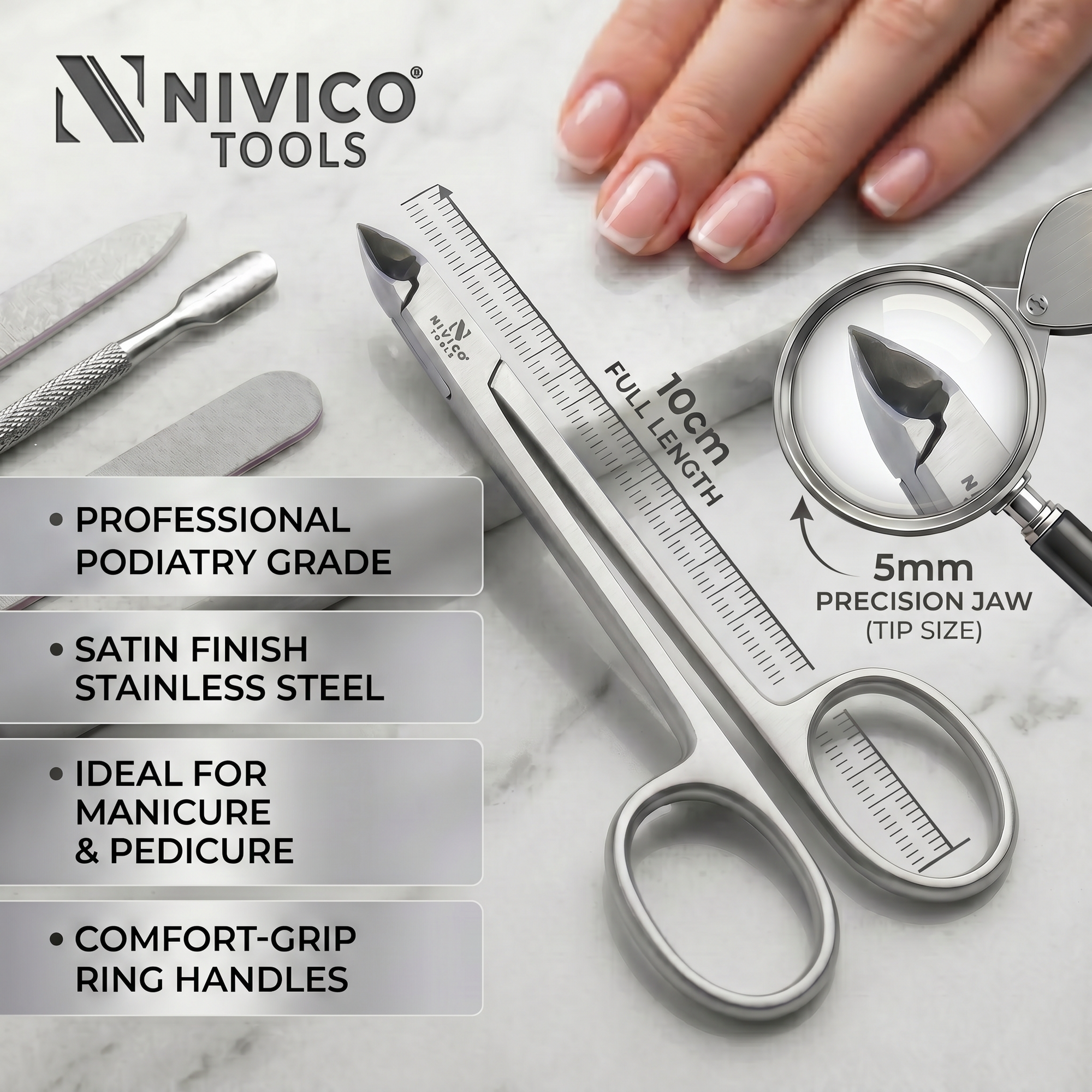 Premium Cuticle Nipper with Ring Handle – Cuticle Trimmer - Hangnail Clipper – Scissor-Style