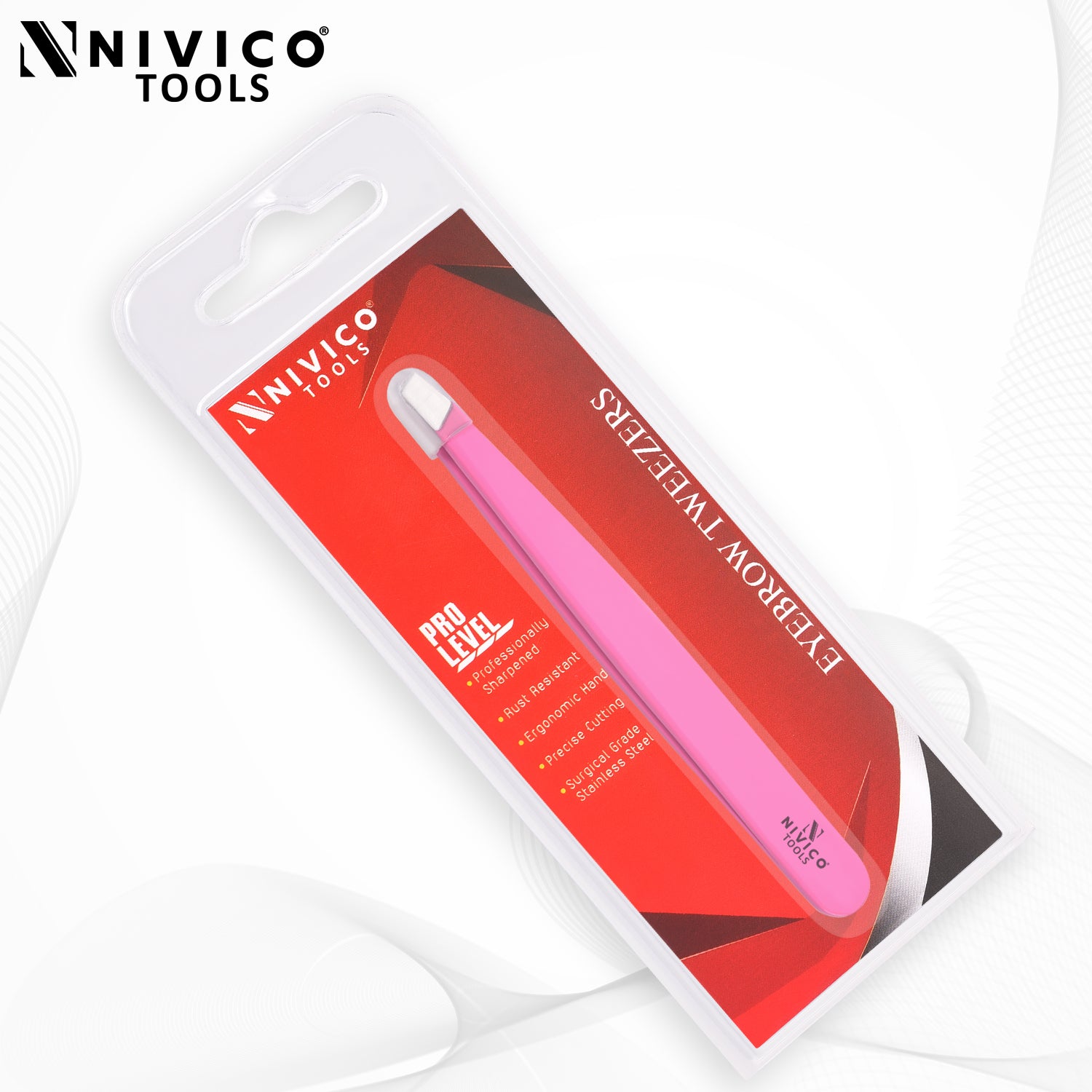 NIVICO Eyebrow Tweezer Hair Removal (Pink)